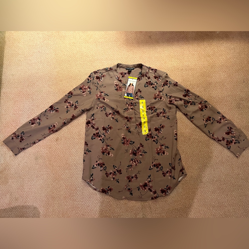 NWT Hilary Radley Dusty Rose Floral Blouse - Small